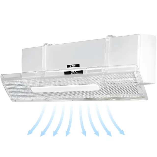 Deflector Aer Conditionat Hasepe® Reglabil 53-95 Cm Transparent Universal, Deflector Aer Conditionat Cu Montaj Fara Gaurire Si Fixare Stabila, Deflector Aer Conditionat Pentru Protectie Impotriva Curentului De Aer Rece Sau Cald, Design Transparent