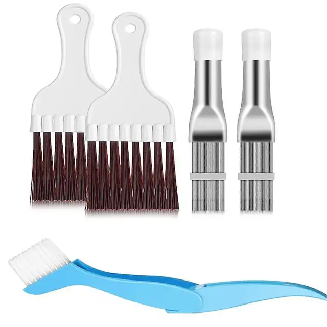 Set perie si pieptene pentru curatarea unitatilor de aer conditionat, 140x25mm, culoare alba, material otel inoxidabil