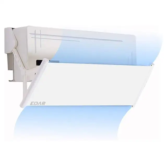Deflector Aer Conditionat Ajustabil EDAR, Protectie Curent Aer, Textil Retractabil, Usor De Instalat, Reglabil 10-130 cm, Alb Murdar