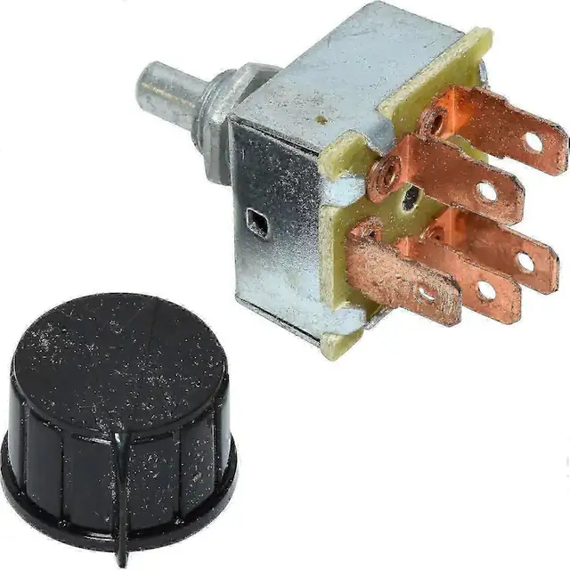 Comutator rotativ 3 viteze pentru aer conditionat, universal, cu buton din plastic, dimensiuni 1"x1", 5 terminale