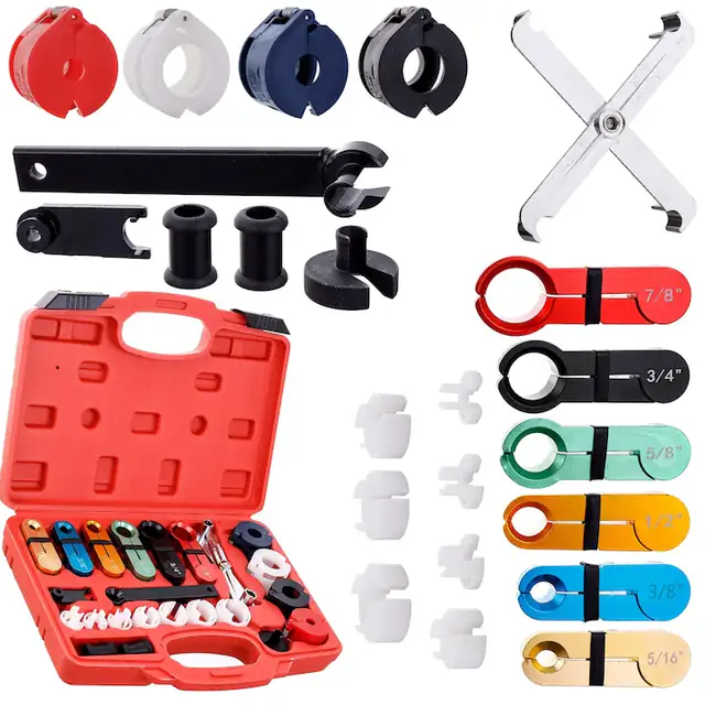 Set profesional pentru deconectare furtun combustibil aer conditionat, TC Technic, 1/4"-7/8", 21 piese