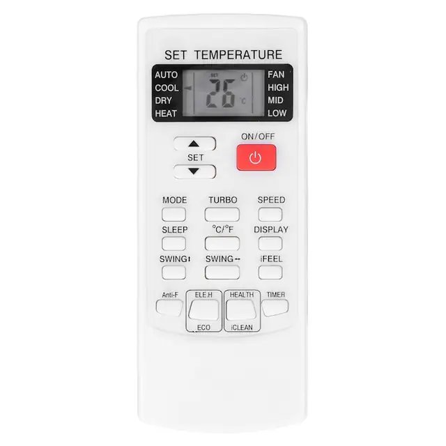 Telecomanda de aer conditionat, alb, pentru AUX YKR-H/102E, din material ABS, durabila, cu suport pentru 100.000 de clicuri.