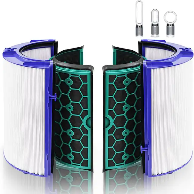 Filtru de schimb pentru purificator de aer, Bedee, HEPA si carbon activ, 2 straturi, Filtru pentru Dyson Pure Cool TP04 TP05 HP04 DP04 DP05 Purificator de aer Ventilator incalzitor Filtru de schimb, inlocuieste 969048-05 968707-08 968708-08