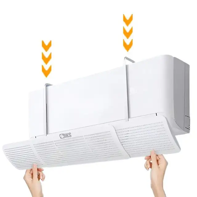 Deflector Aer Conditionat Extensibil SIKS, Cu Perforatii, Marime Universala Pentru Orice Aparat, Lungime 52-92 cm, Pozitie Reglabila, Plastic, Alb