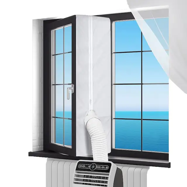 Usa de etansare pentru aer conditionat, alb, 4m, set cu banda adeziva