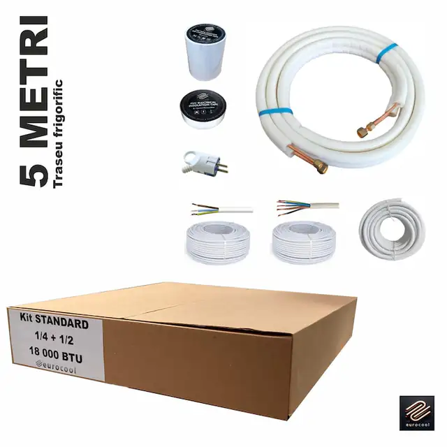 KIT STANDARD de Instalare aparate de Aer Conditionat - traseu 5 metri lungime, 18000 BTU