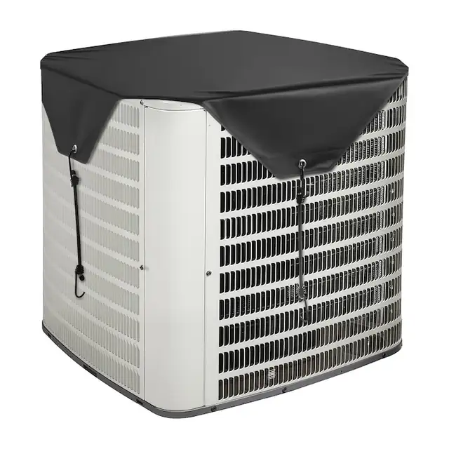 Husa pentru unitate exterioara aparat de aer conditionat, Plasa superioara universala, 81 x 81 cm, Impermeabila, Montaj usor, Pentru exterior, Pentru toate anotimpurile, Negru