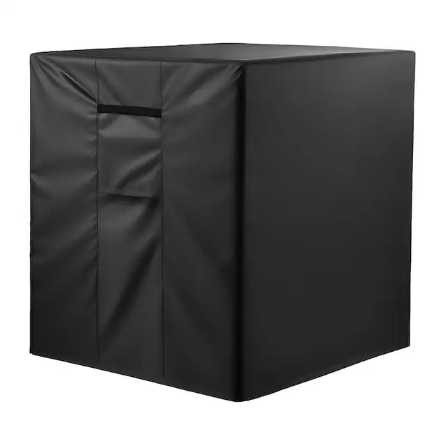 Husa unitate exterioara aer conditionat, Protectie universala, Dimensiuni 81, 2 x 81, 2 x 91, 4 cm, Poliester impermeabil cu 3 straturi, Plasa de ventilatie, Neagra