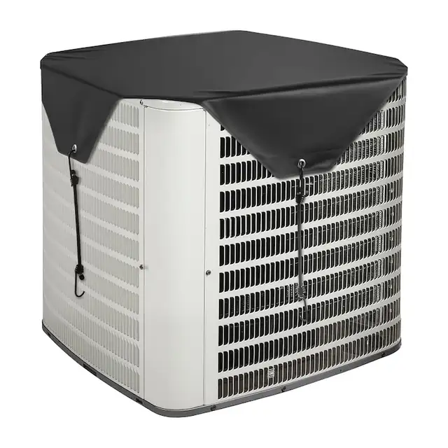 Husa pentru unitate exterioara aer conditionat, Capac superior universal, Plasa, Impermeabila, 4 Anotimpuri, 71 x 71 cm, Negru