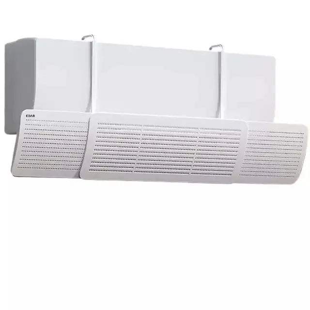 Deflector Aer Conditionat EDAR Extensibil, Universal 52-92 cm, Cu Perforatii si Pozitie Reglabila, Plastic Alb