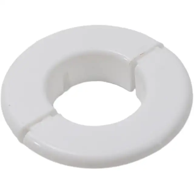 Capac decorativ pentru aerisirea PSC® 50mm, reglabil 50-110mm, plastic alb rotund, Acoperire perfecta pentru gaurile din perete, usor de instalat, protectie impotriva prafului si insectelor, Ideal pentru aer conditionat, conducte de agent frigorific
