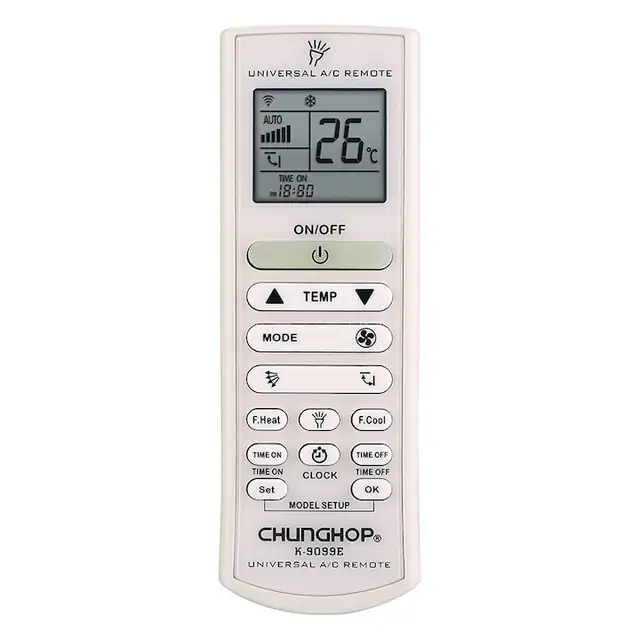 Telecomanda universala pentru aer conditionat K-9099E, 1000 in 1, functie de memorie, 145x48x23mm, multicolor