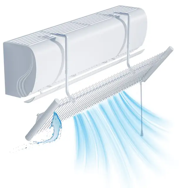 Deflector Ajustabil pentru Aer Conditionat, SANSES, Directie Vant Ajustabila, Extensibil, Universal, pentru Casa, Birou, Hotel, 90x27cm, Alb