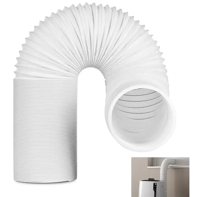 Teava flexibila pentru aparate de aer conditionat, YOUKUKE®, 15 cm, 3 m, alb, material PP, rezistenta la temperaturi ridicate