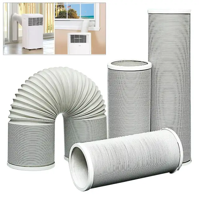 Teava flexibila pentru aparate de aer conditionat, YOUKUKE®, 15 cm, 2 m, alb, material PP, rezistenta la temperaturi ridicate