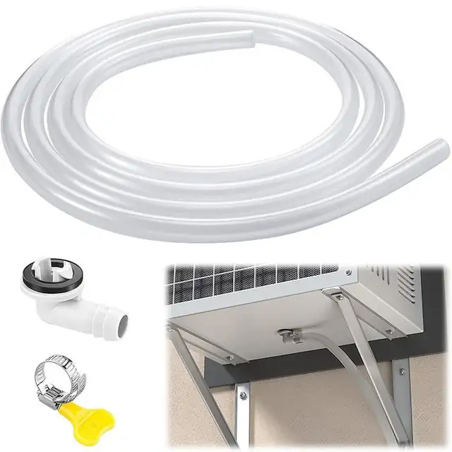 Kit duza de scurgere pentru aer conditionat 15mm, 3m furtun transparent, adaptor cot si clema