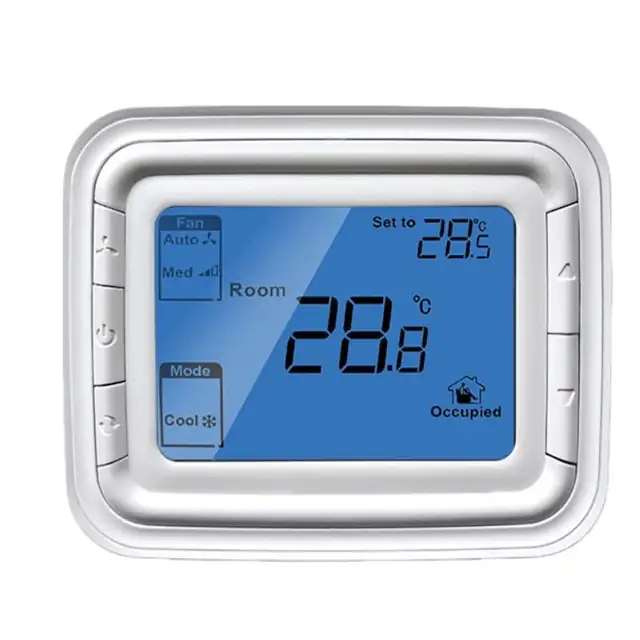 Termostat digital T6861H2WB 220V cu afisaj LCD mare pentru aer conditionat FCU