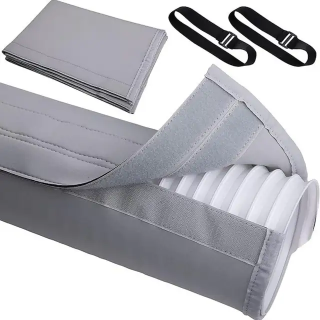 Protector pentru furtunul de aer conditionat, rezistent la praf si termoizolant, pentru furtunuri de evacuare de la 5„ la 5, 9”, durabil, 150x53cm, gri deschis