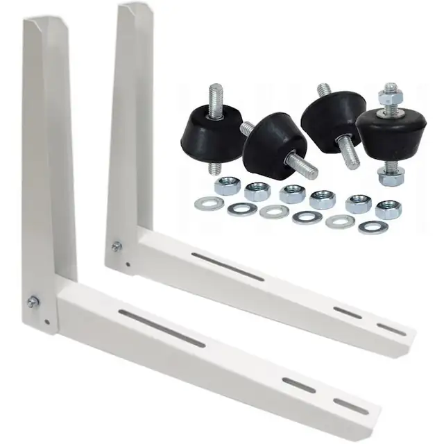 Pachet accesorii montaj unitate exterioara aer conditionat 9000 - 12000 BTU, Console sustinere si 4 tampoane anti vibrati