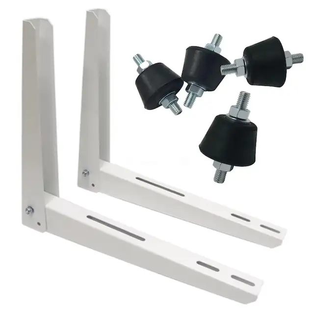 Pachet accesorii montaj unitate exterioara aer conditionat 12000 - 24000 BTU, Console sustinere si 4 tampoane anti vibrati