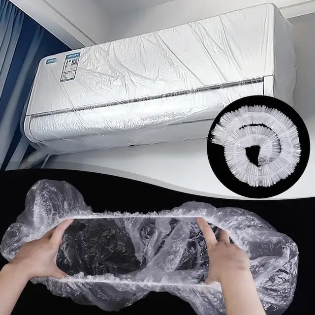Set 10 piese huse de protectie pentru unitati interioare de aer conditionat, elastic, 70x145cm, alb
