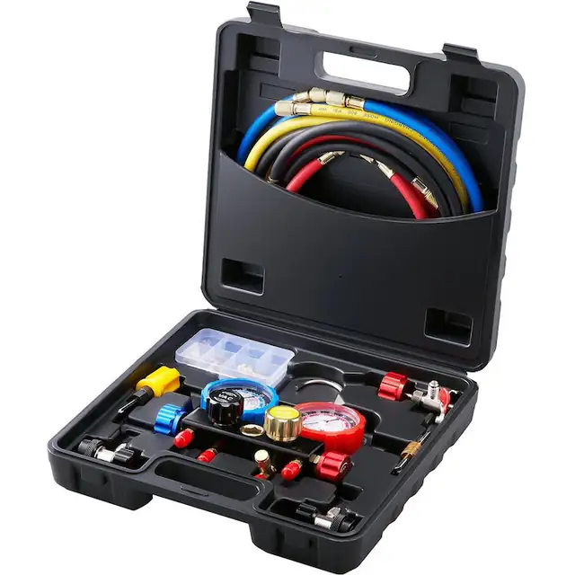 Set manometre pentru incarcare/descarcare Freon, 4 cai, R134A, R12, R22 si R410A