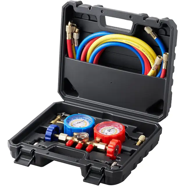 Set manometre pentru incarcare/descarcare Freon, 3 cai, 41 Bar, R134A, R22, R12, R502