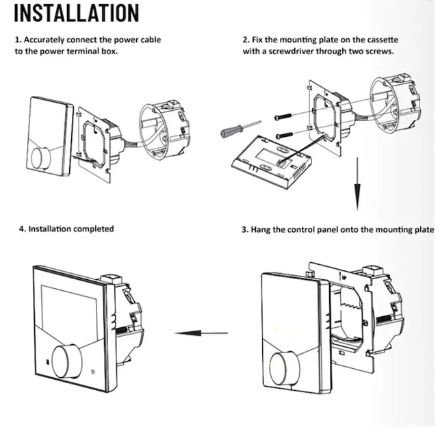 Panou termostatic pentru aparate de aer conditionat 4P/240V