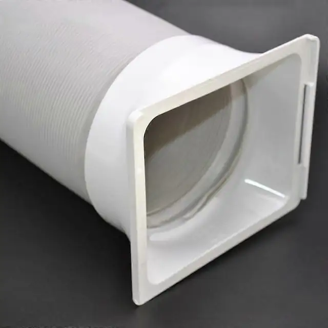 Interfata conducta evacuare 15cm pentru aparate de climatizare, plastic, gri/alb, 18x15x6.3cm
