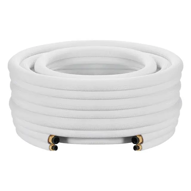 Teava de cupru 15.2m, VEVOR, 9.5 & 15.9mm, izolatie PE alba, pentru aer conditionat