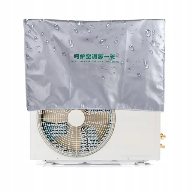 Husa de protectie pentru unitate externa de aer conditionat, 92x35x69cm, argintie, impermeabila, din poliester