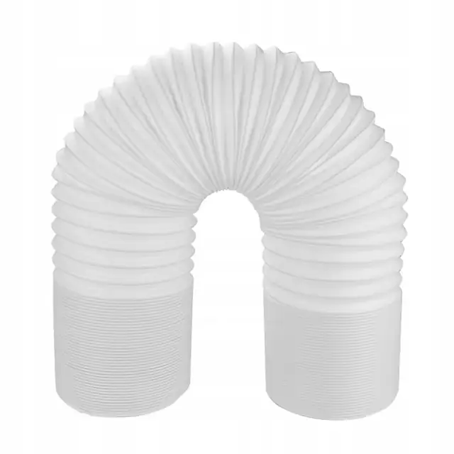 Teava de evacuare flexibila 150mm, 2m, alb, pentru aer conditionat, uscator, hota de bucatarie