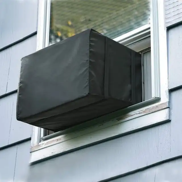 Husa de protectie pentru aer conditionat, 43x34x32cm, impermeabila, cu curea ajustabila, neagra