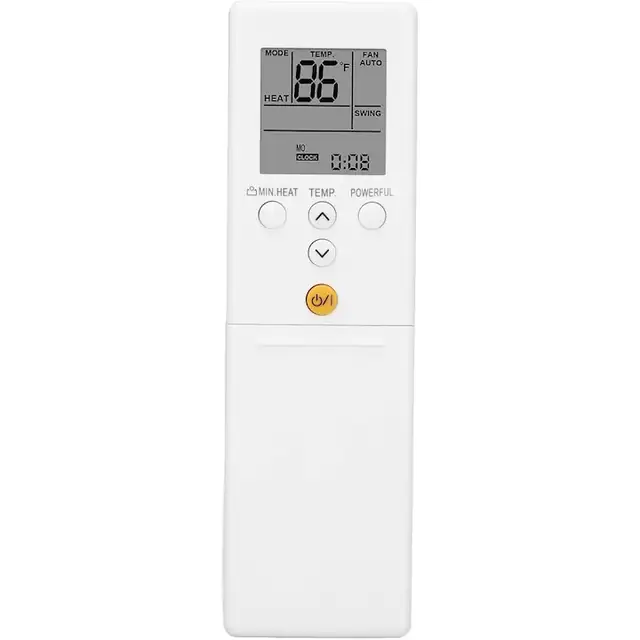 Telecomanda universala pentru aer conditionat, dual display, material ABS, design cu carcasa glisanta, 2 baterii AAA necesare