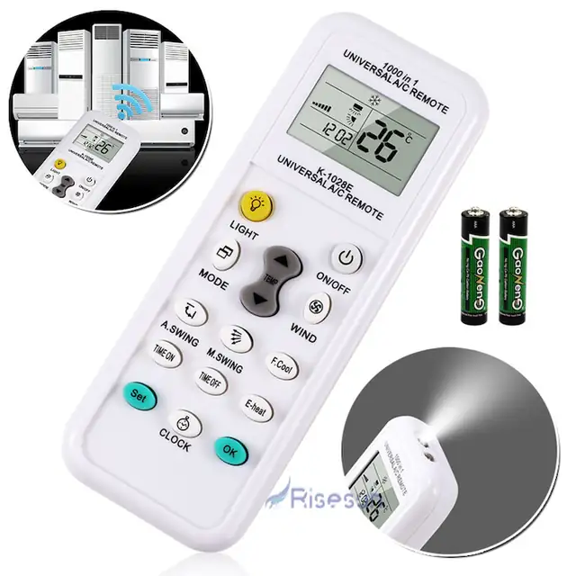 Telecomanda universala pentru aer conditionat, alb, 12.6x4.8x2cm, set cu manual