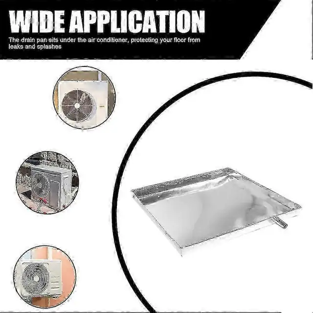 Tava exterioara pentru aer conditionat cu teava de drenaj, metal galvanizat, 1 bucata