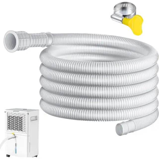 Hose de drenaj pentru aparate de climatizare, 10m, cu adaptoare din cauciuc, compatibil cu dezumidificatoare si aparate de aer conditionat