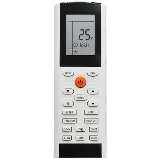 Telecomanda pentru aparat de aer conditionat, YAC1FB, plastic alb, dimensiuni 1-3 cm, necesita 2 baterii AAA