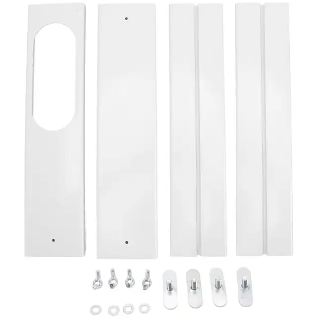 Kit fereastra pentru aer conditionat portabil, PVC, 43-140 cm, 10 cm, set 4 deflectoare