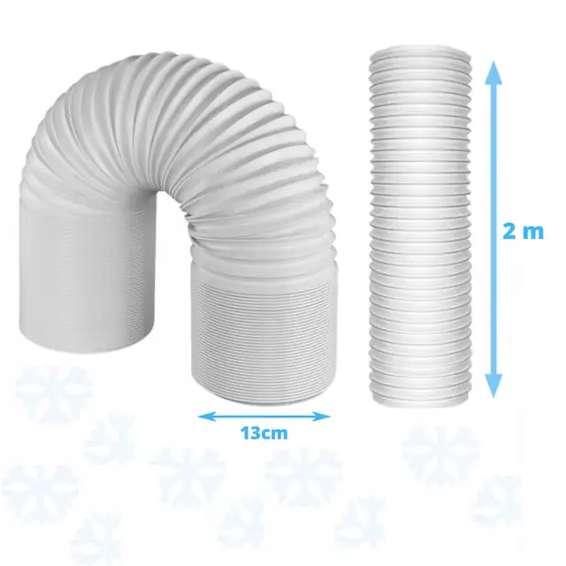 Rura universala de evacuare pentru aer conditionat, 12,7x200cm, flexibila, alba
