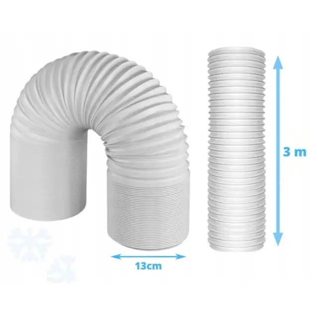 Tubulatura universala pentru aer conditionat portabil, MazanTeam, 13cm x 3m, flexibila, alba