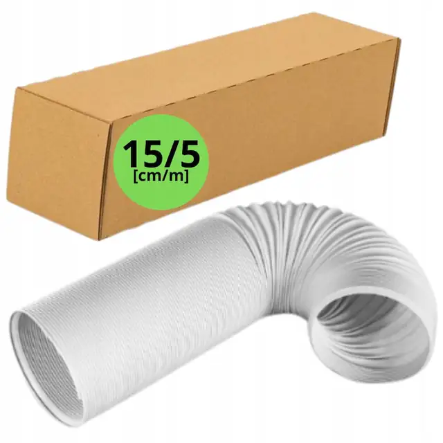 Rura universala pentru aer conditionat, 5m, diametru 15cm, flexibila, alba