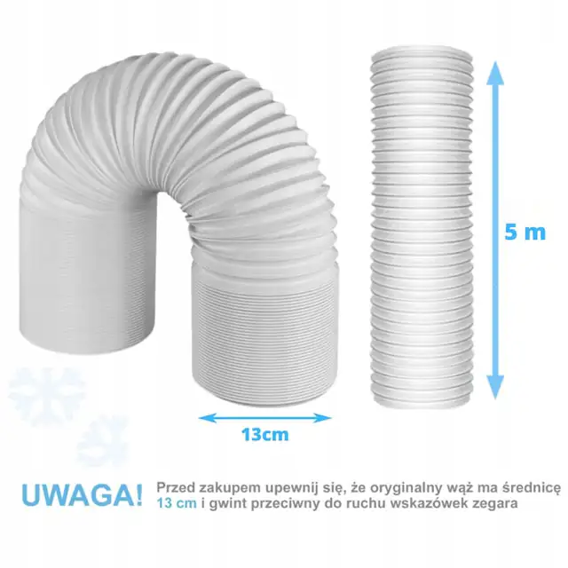 Tubulatura flexibila pentru aer conditionat, 5m x 15cm, alb