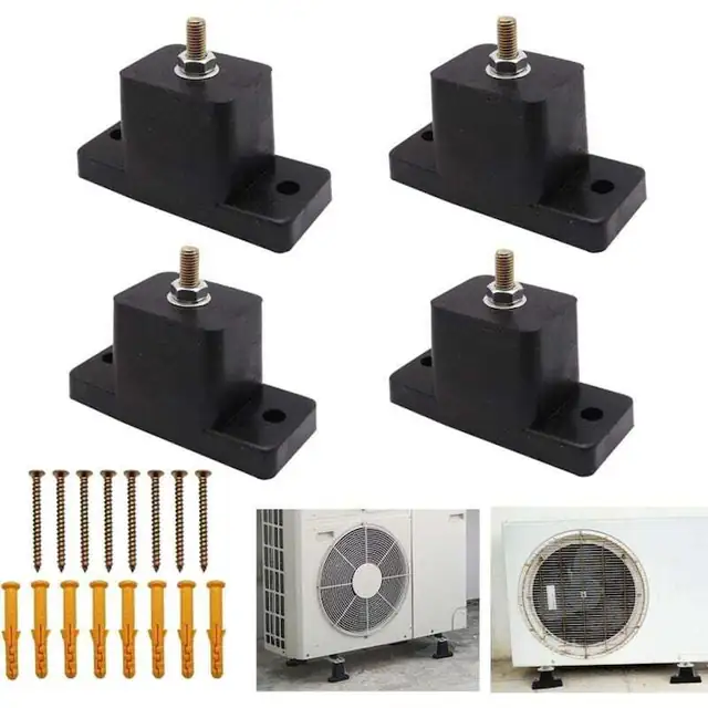 Set de 4 pad-uri din cauciuc anti-vibratie, suport pentru aer conditionat, capacitate de incarcare 362.9 kg, material cauciuc antiderapant