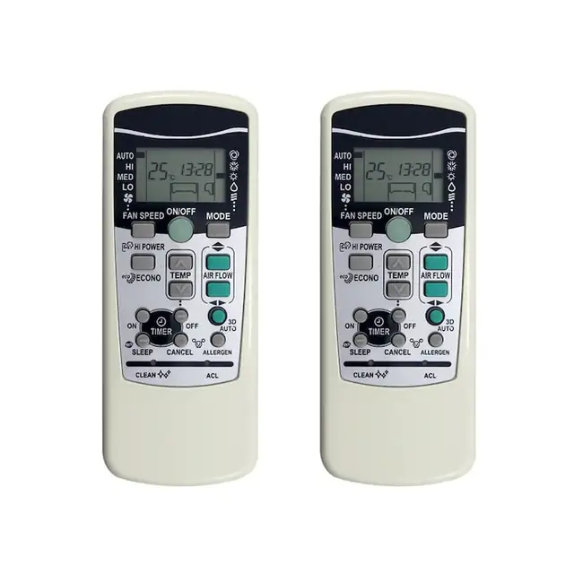 Set 2 telecomenzi de schimb RKX502A001 pentru aparat de aer conditionat, alb, alimentare cu 2 baterii AAA