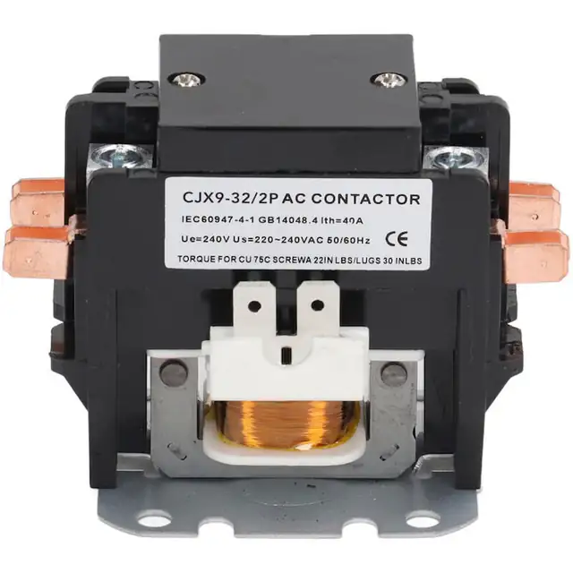Contactor AC 32A, 2 poli, contacte din aliaj de argint, dimensiuni compacte