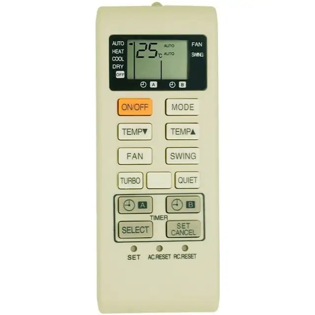 Telecomanda compatibila cu aerul conditionat Panasonic A75C3680, 1 bucata, functioneaza cu 2 baterii AAA (neincluse)