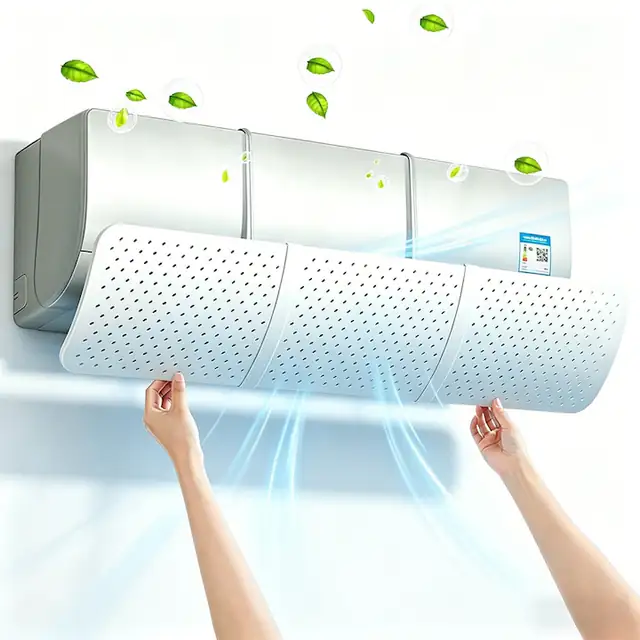 Deflector aer conditionat reglabil, Bedee, PP, universal, Montare pe perete, instalare fara gaurire, sigura si stabila, Pentru Protectie Impotriva Curentului De Aer Rece Sau Cald, pentru biroul de acasa, Alb