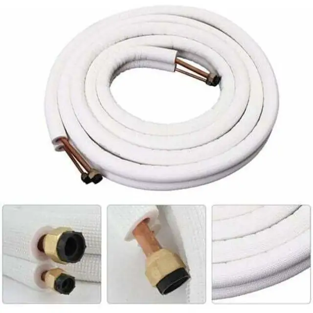 Tub/furtun aer conditionat izolat, cu miez cupru-aluminiu si izolatie din spuma rezistenta la intemperii, 1 m, Alb, 1 buc