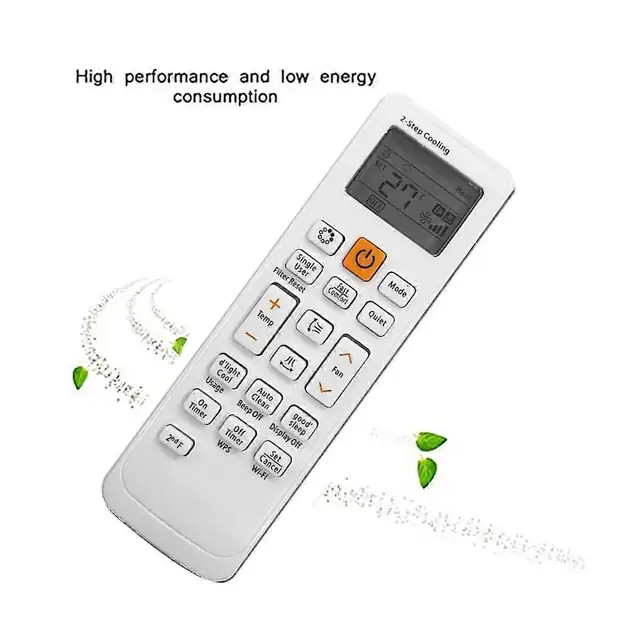 Telecomanda aer conditionat, alb, 2xAAA, 12m, ABS, 14x5x2cm